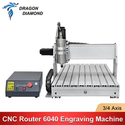 3/4 Axis CNC Router 6040 USB Port Milling Engraving Machine with Limit Switch for DIY Wood PCB PVC Acrylic Metal Carving