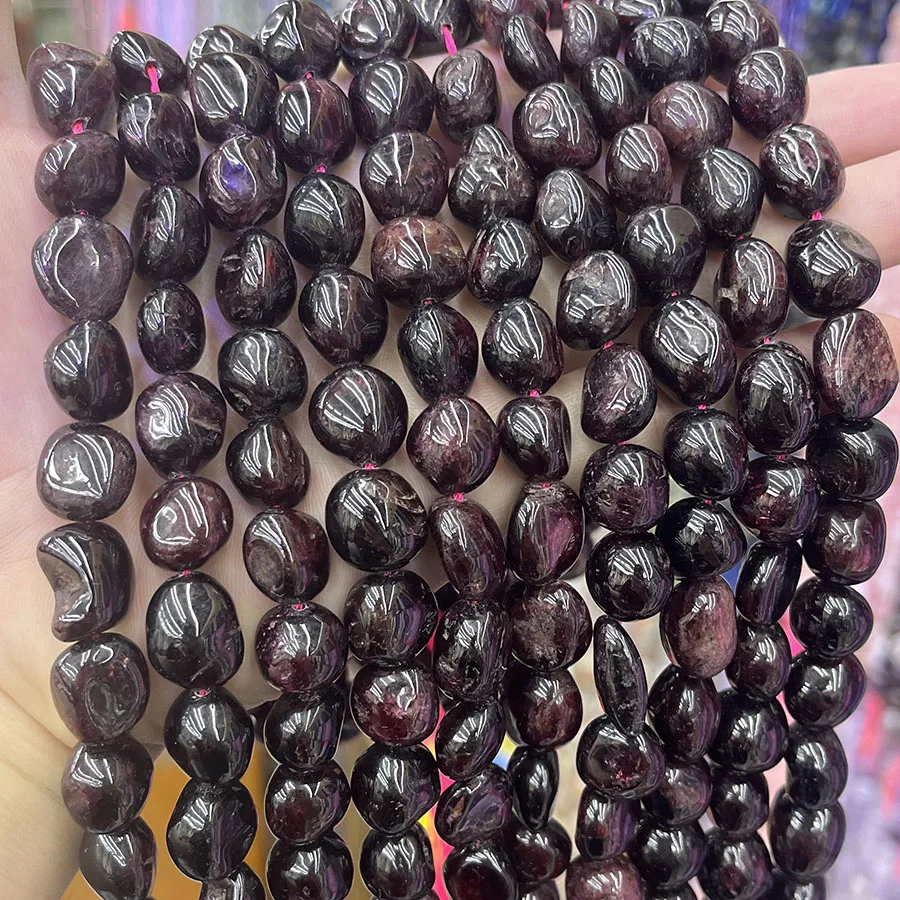 Natural Crystal Garnet Conformal Stone Irregular Faceted Loose For Jewelry Making DIY Necklace Bracelet 15\'\'12-13mm