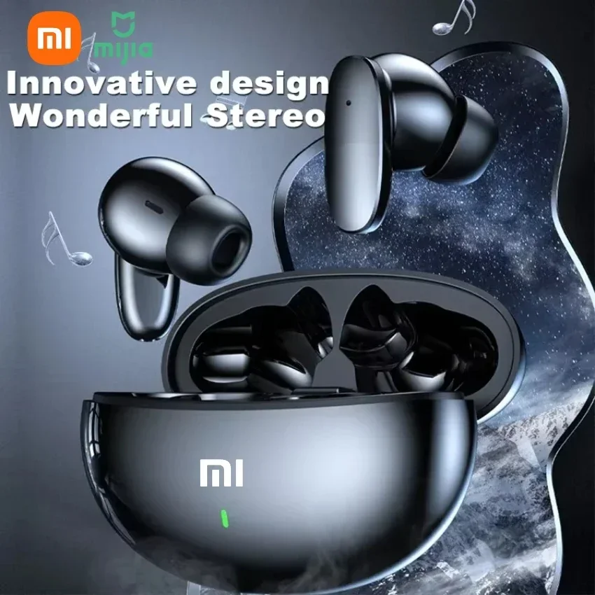 Earphone Bluetooth Nirkabel Xiaomi, Earphone Gaming In-Ear Nirkabel dengan Mikrofon, Earphone Tahan Air Olahraga Latensi Rendah