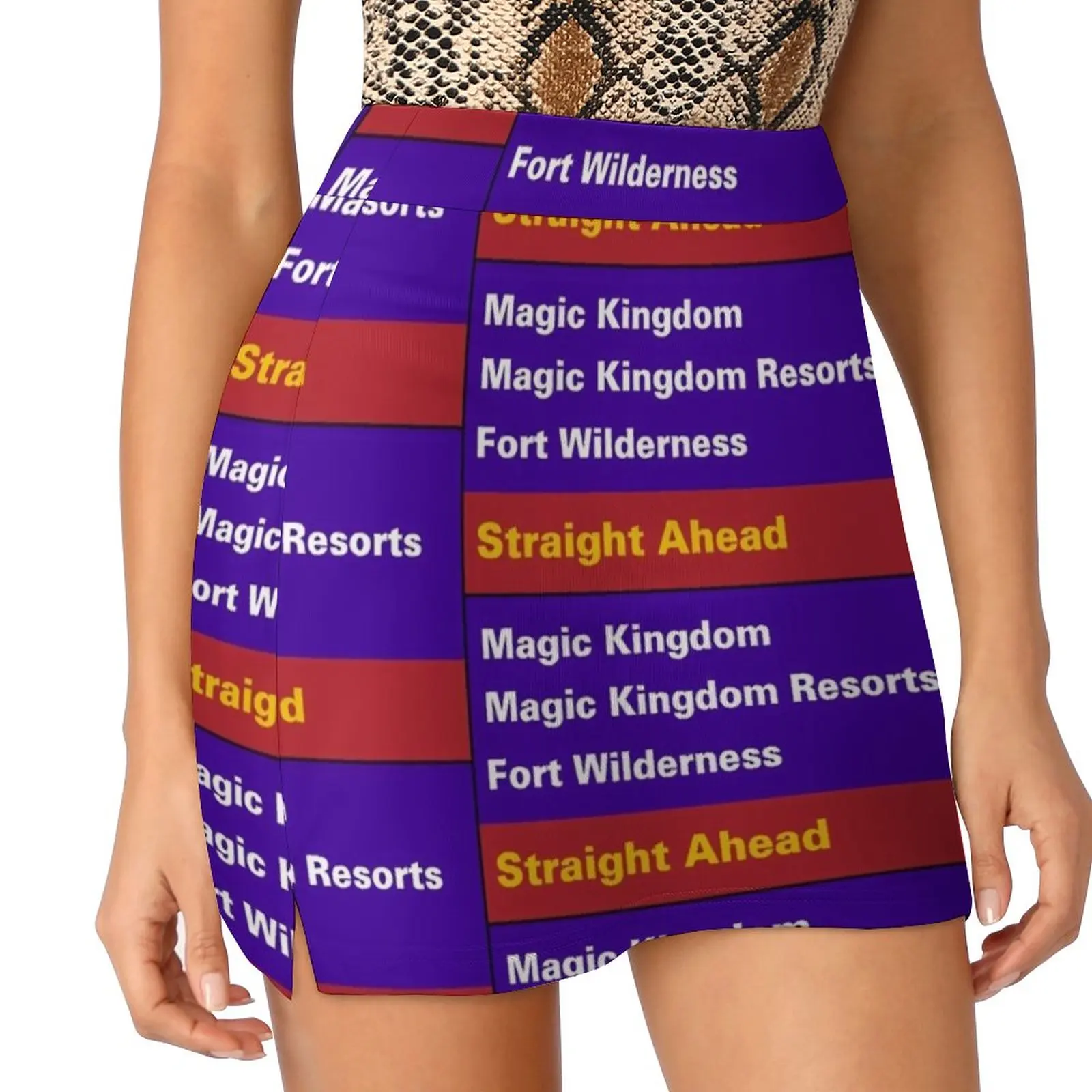 Happiest Street Sign Magic Kingdom Women's skirt With Hide Pocket Tennis Skirt Golf Skirts Badminton Skirts Running skirts