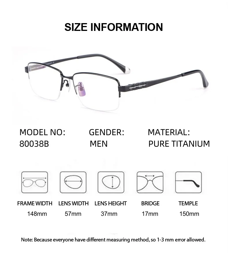 ELECCION Prescription Glasses Ultra Light Pure Titanium Optical Eyewear Men Women Glasses Frame Myopia Minus Lens Photochromic