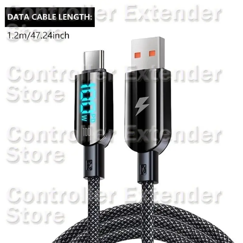 N84B USB C Extension Cable Type C Braided Cable Type C Male to Male Data Cord 480Mbps