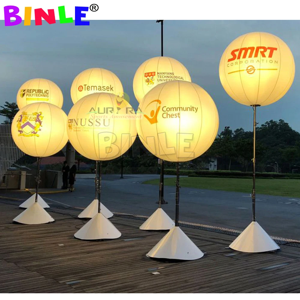 

Custom PVC 1.5M Giant Inflatable Tripod Light Balloon With Bracket Stand For Display Decoration Large Advertising Ball