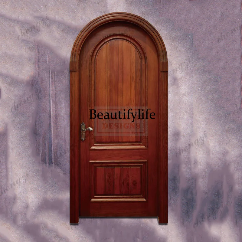 Z138 Customization New Design Wooden Project Panel Solid Wood Flush Single Room Door Wooden Houses Interior Arch Door