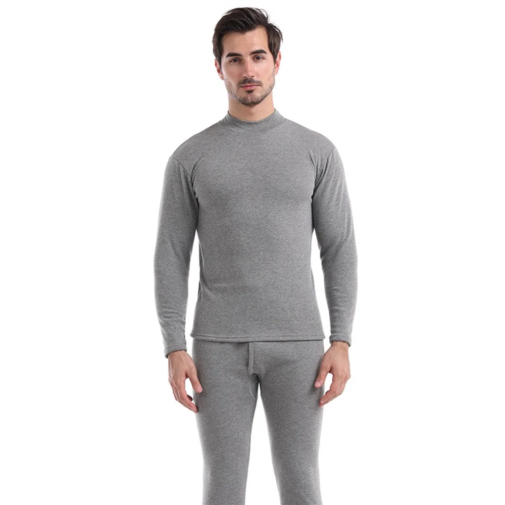 

Classic Fleece Lining Men's Thermal Underwear Set Cold Weather Winter Top & Bottom Set High Elasticity Men's Base Layer