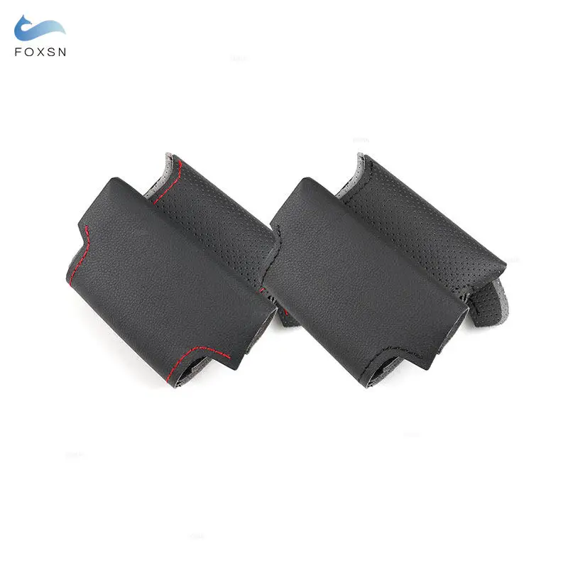 For A3 8P Sportback A4 B7 Avant A6 C6 S4 S6 Hand-stitched Car Interior Steering Wheel Cover Perforated Leather Protective Trim