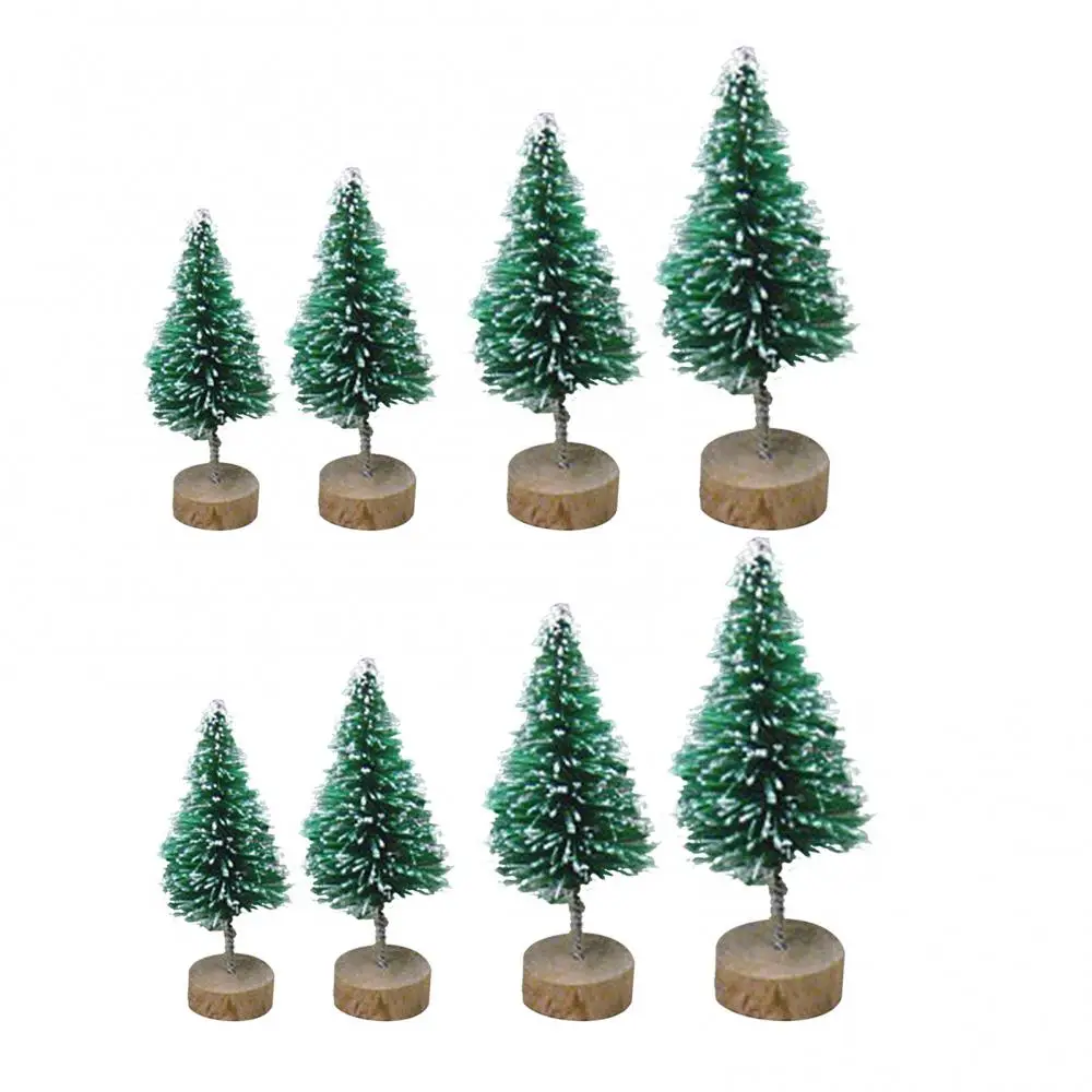 8pcs small Christmas tree pine silk Blue-green gold silver and red mini Christmas tree ornaments