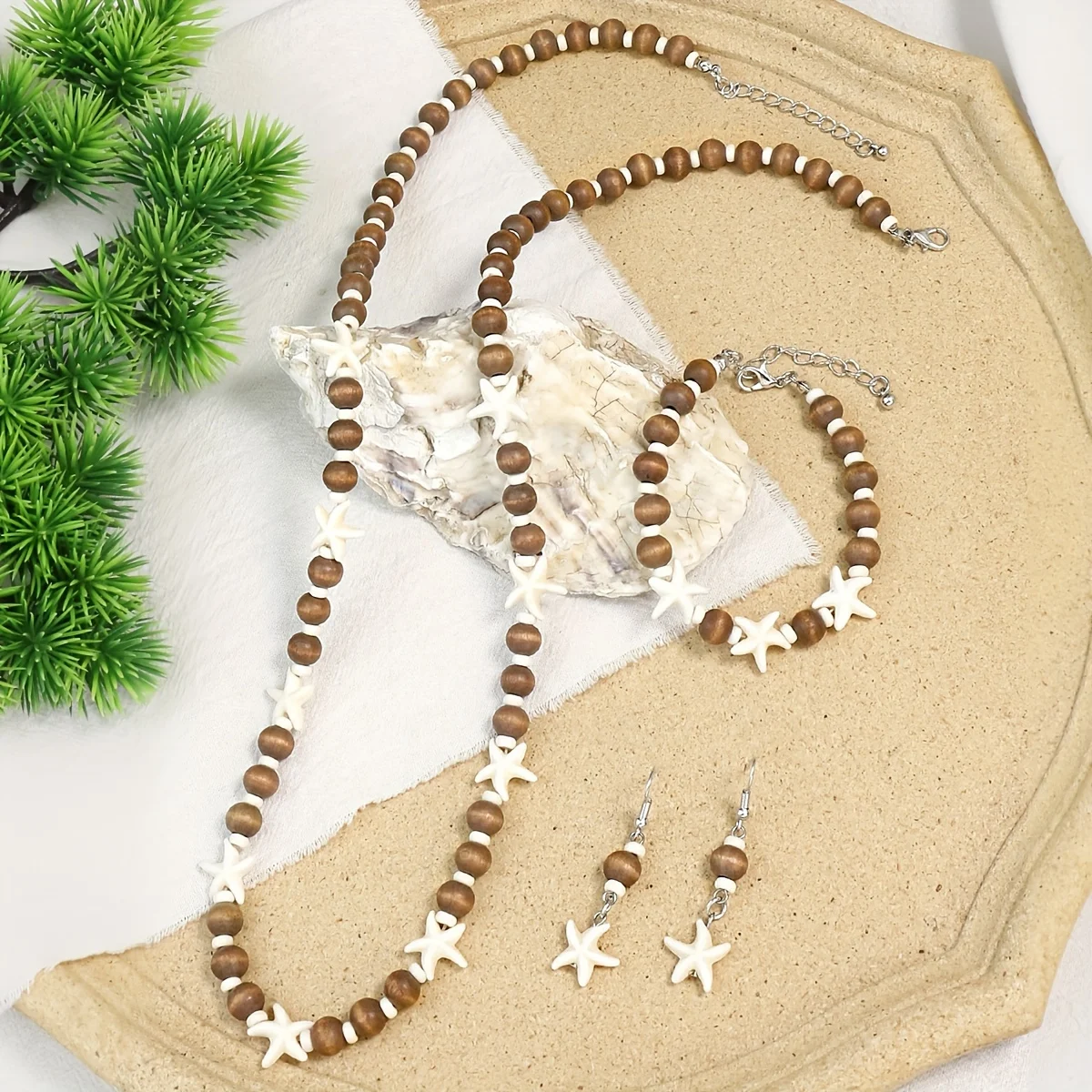 Stylish Jewelry Set, Sea Star Decors, Flowing Beads, Beach Vacation, Cool Gifts for Your Friends and Family, New