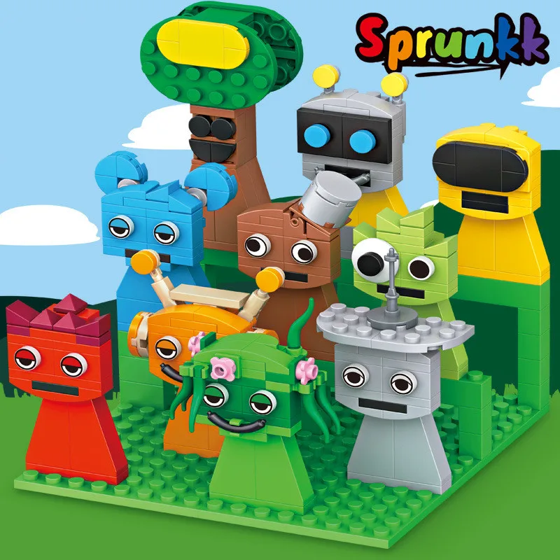 9 個 MOC フィギュアビルディングブロックセットホラーゲームフィギュアレンガのおもちゃ子供のためのクリスマスイースターギフトオルゴール