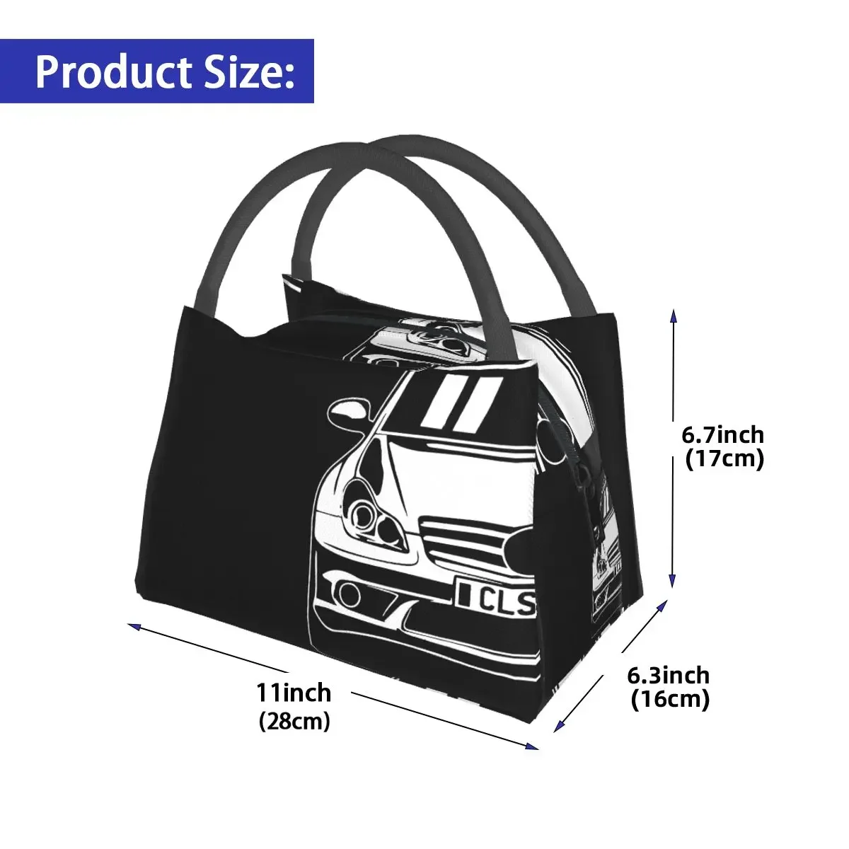 Illustration einer klassischen cls63 c219 cls Klasse w211 Lunch pakete isoliert Bento Box wieder verwendbare Lunch Tote Picknick taschen Thermo tasche