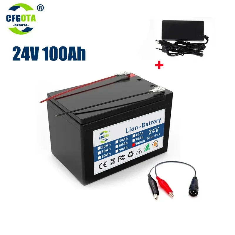 

High Capacity 6s4p 24V 100Ah 18650 Battery Pack Lithium Ion Battery 25.2V 100000mAh Bicycle Moped Power Tools Battery