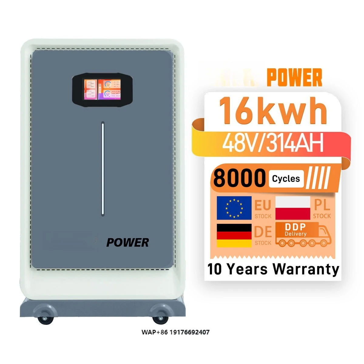 PL EU 16kwh 48V 314AH LiFePO4 Lithium Battery Pack Solarbatterie 17KWH 51.2V 330AH CAN RS485 Solar Energy System ESS