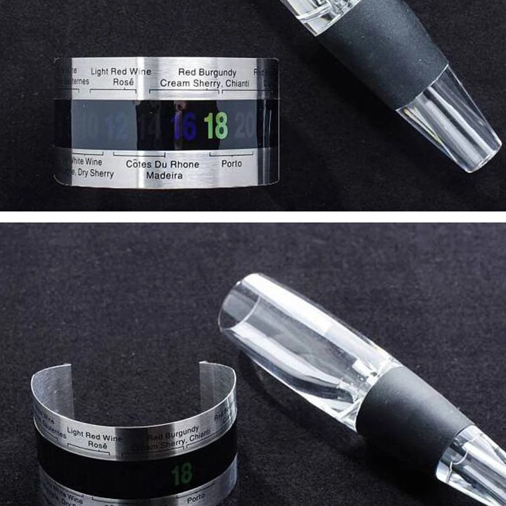 

2pcs Wine Thermometer Stainless Steel Household Liquid Temperature Measuring Cup Bottle Digital Display Reusable Portable Fits
