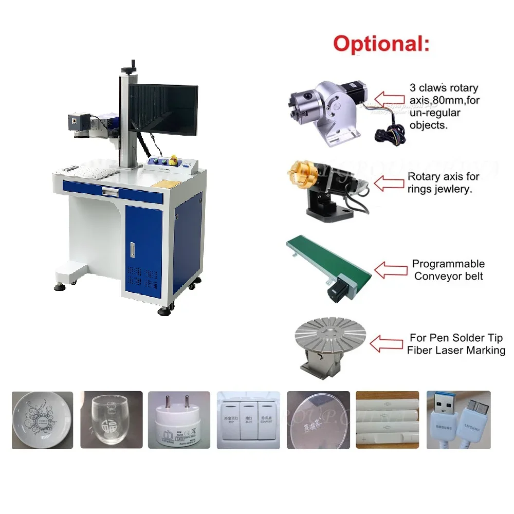 Fiber/Co2/uv  marking machine with visual positioning system  marking machine