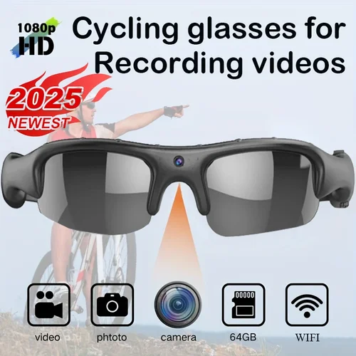 Gafas HD 1080P, cámara WIFI para exteriores, bicicleta, motocicleta, protección de seguridad, gafas de sol, cámara de vídeo, lente polarizada, cámara deportiva