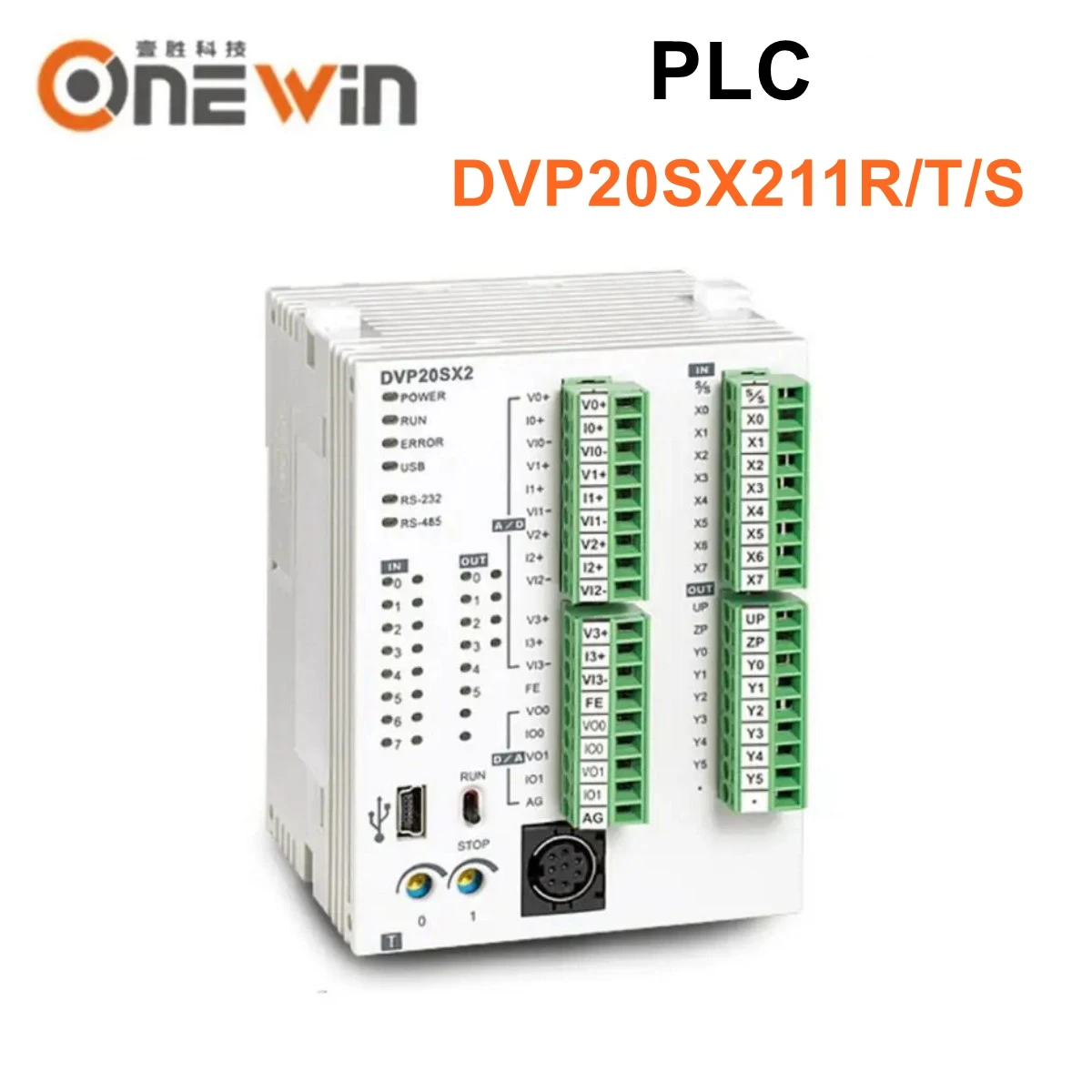 

DVP20SX211T DVP20SX211R DVP20SX211S 24V 8(4AI) 6(2AO) Delta PLC Relay Transistor Output Analog Programmable Logical Controller