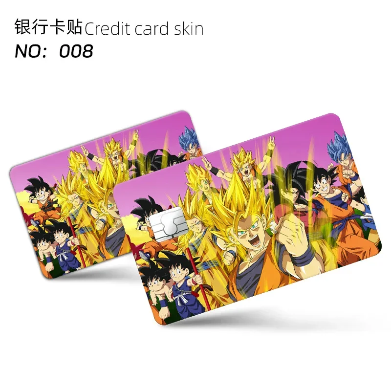 Dragon Ball Demon Slayer Anime PVC Sticker Film Credit Card Skin Cover Front Bank Debit Card Sticker Wholesale