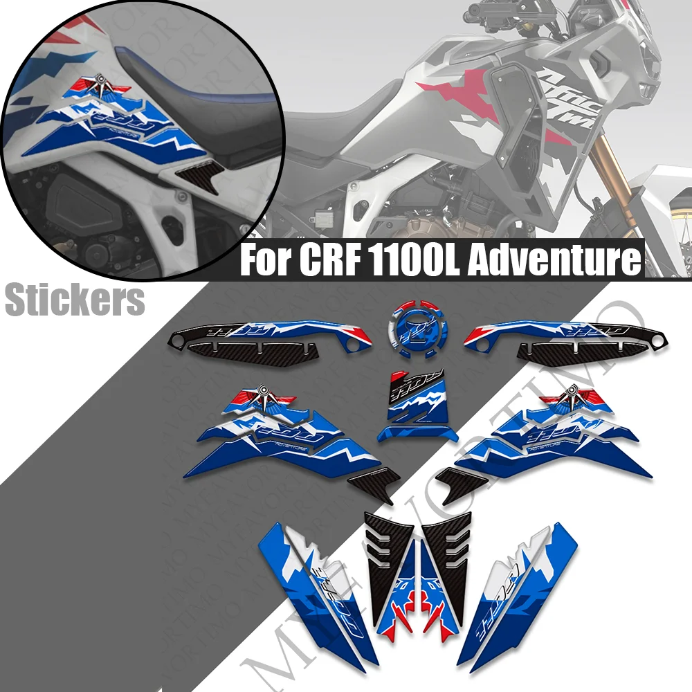 For Honda Africa Twin CRF1100L Adventure 2020-2024 Motorcycle Epoxy Resin Decals Stickers Tank Pad Cap Fairing Fender Handguard