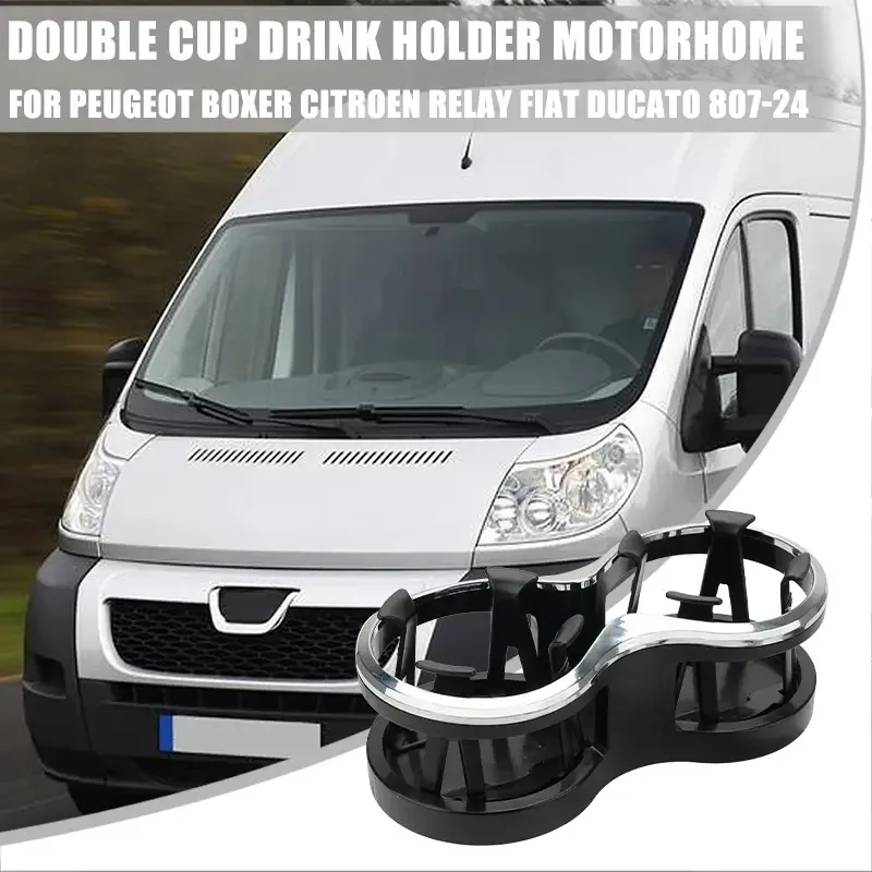 1Pc For Peugeot Boxer Fiat Ducato Citroen Relay (2006-2023) Car Universal Drink Double Cup Drink Cup Holder Adjustable view 5