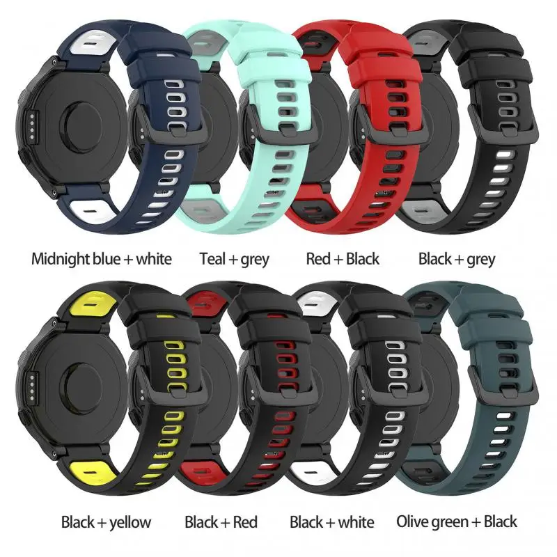 Impermeável Sweatproof Watch Strap, Pulseira de Silicone, Pulseira Espessada para Garmin Forerunner, Acessórios Inteligentes, 2 Cores