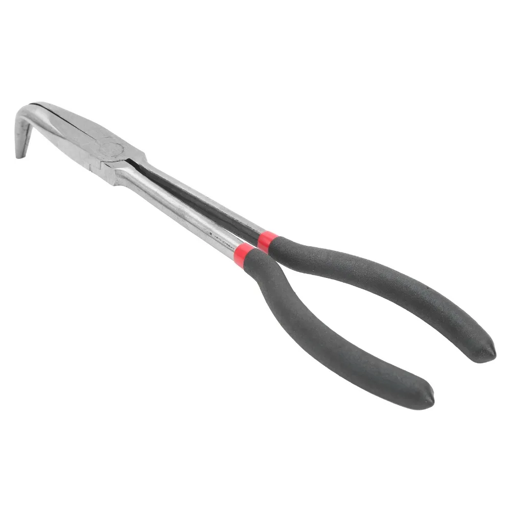 High-carbon steel Needle Nose Pliers High Temperature Quenching 280mm Length Curved Nose Plier 11in Length 90 Degree