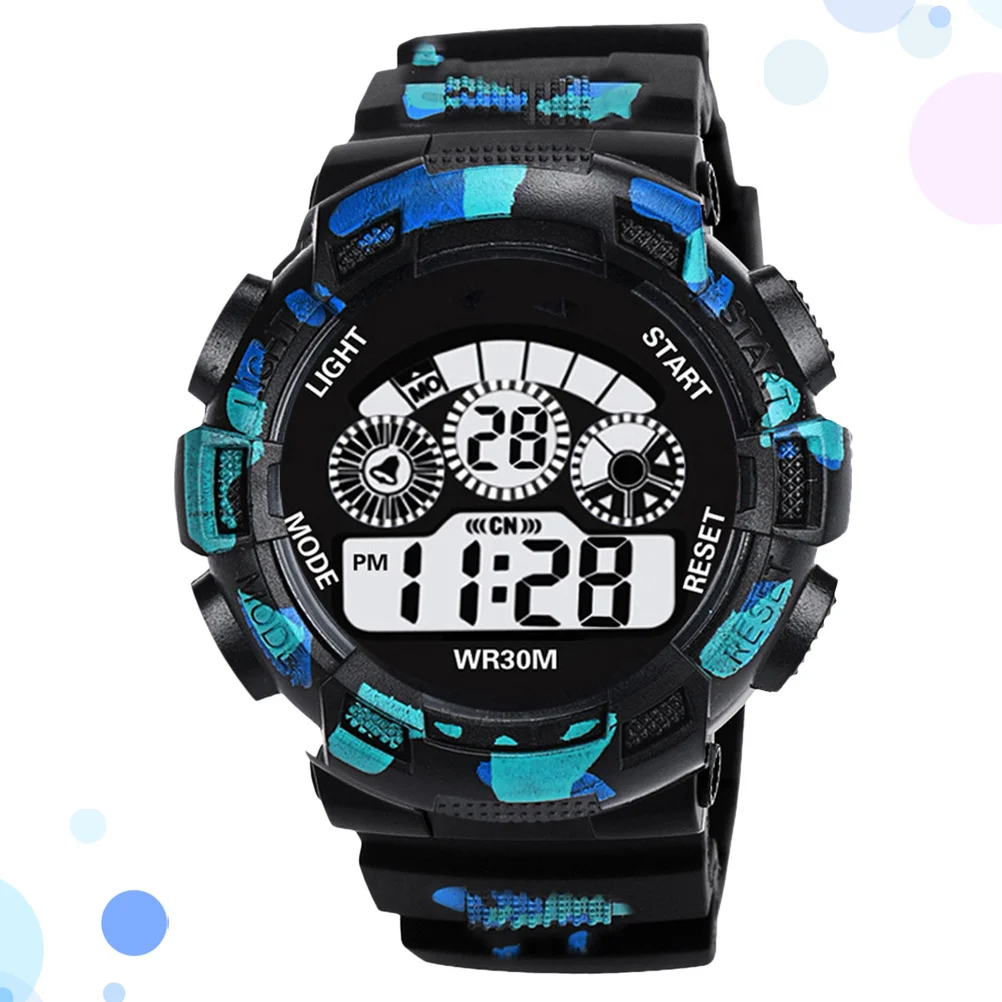 

Camouflage Electronic Watch Waterproof Digital Display with LED Backlight Alarm Countdown 30M Water Resistance for Men Sports