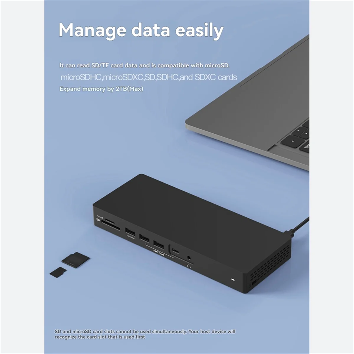 Док-станция A49T 14-в-1 USB-C — зарядка для ноутбука PD100W, совместимая с 2DP и 2HDMI, для аксессуаров для ноутбуков ПК