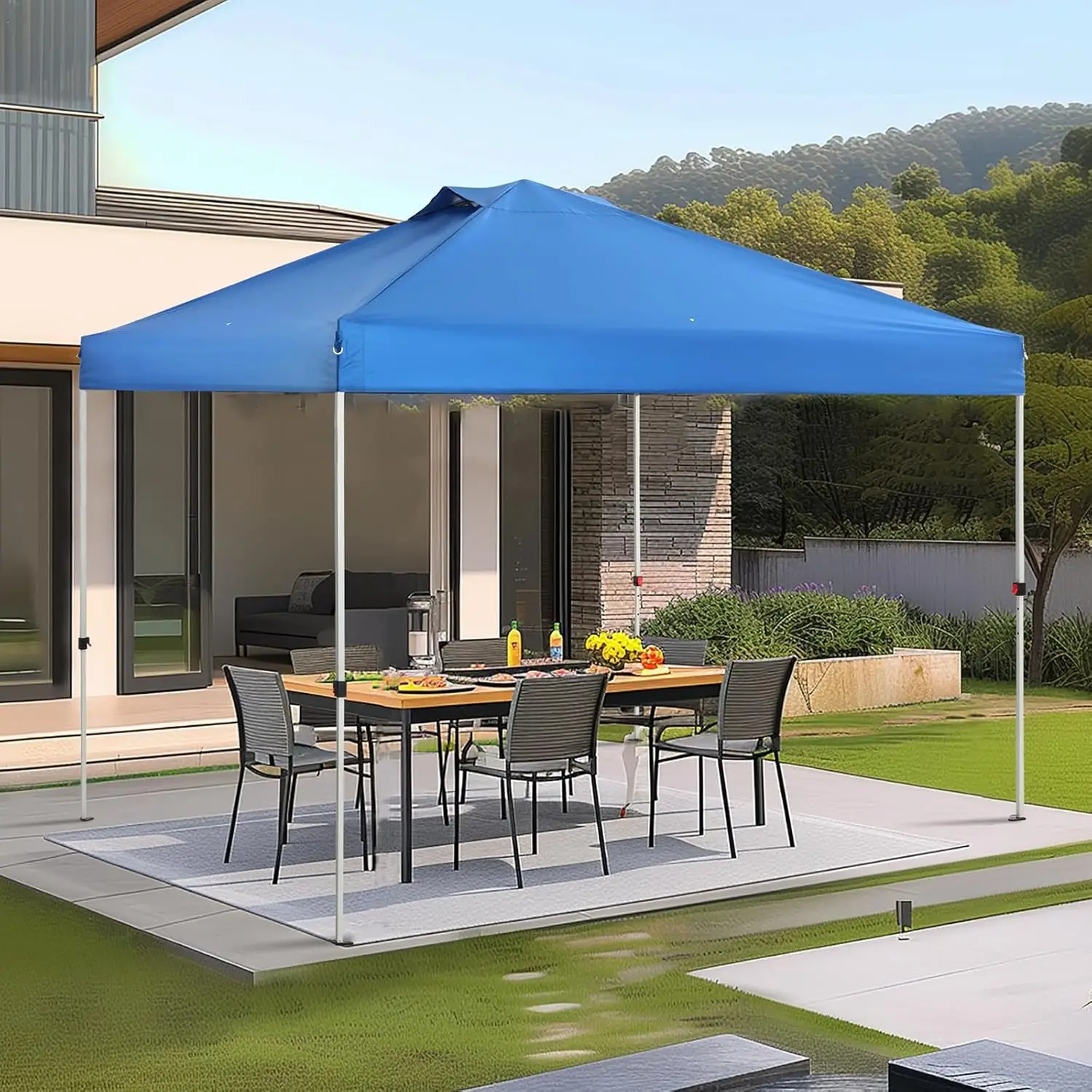 

Canopy Tent Pop Up 10x10 ft, Outdoor Patio Portable Commercial Canopies Shelter Heavy Duty Straight Legs with Roller Bag, 8 Stak