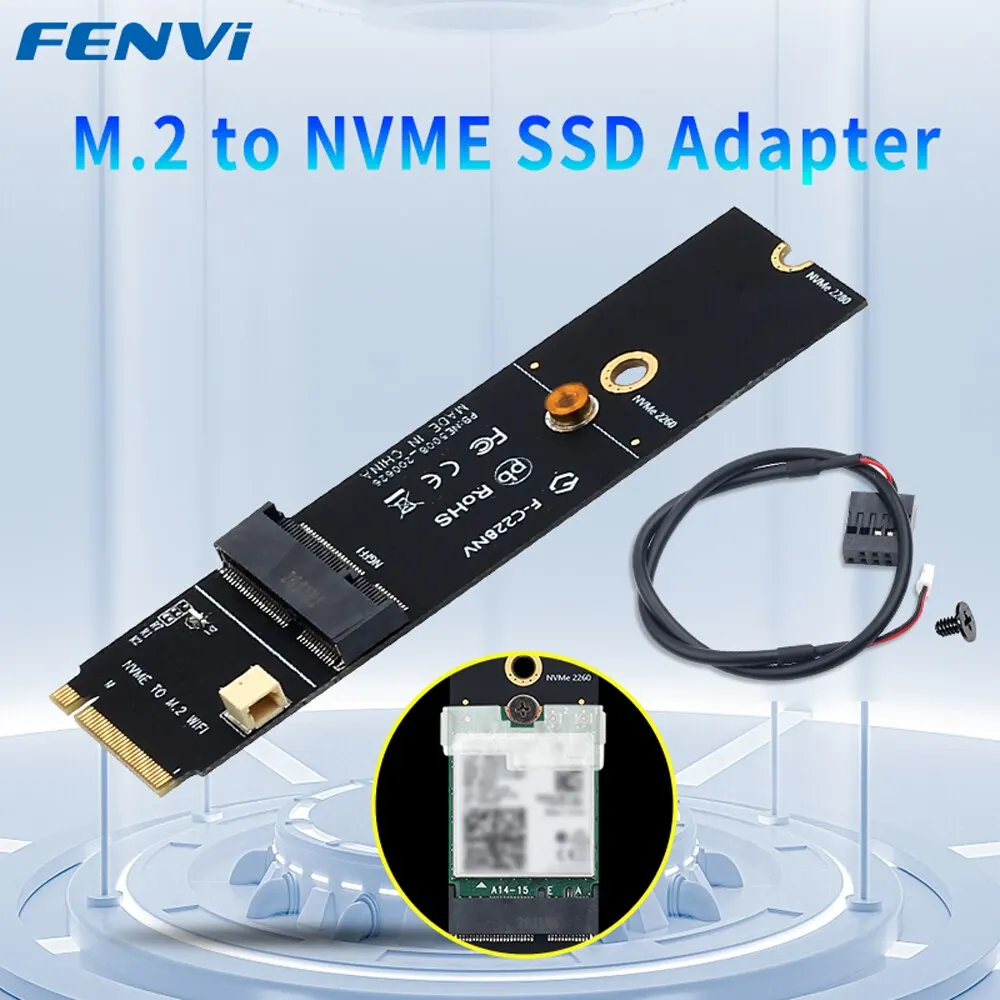 FENVI NGFF M.2 A + E klucz do NVMe PCI Express konwerter portów SSD Adapter F-C228NV dla AX200 AX210 8265 7260AC WiFi BT karta bezprzewodowa
