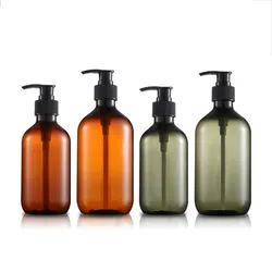 Brown Green Soap Dispenser 300ml 500ml Bathroom Delivery Bottle for Shampoo Shower Gel Hair Conditioner Simple Press Pump Bottle