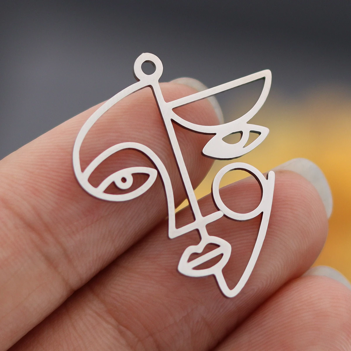 3pcs Picasso Abstract Art Lady Face Portrait Stainless Steel Pendant Charms for Jewelry Making Necklace Earrings diy Accessories