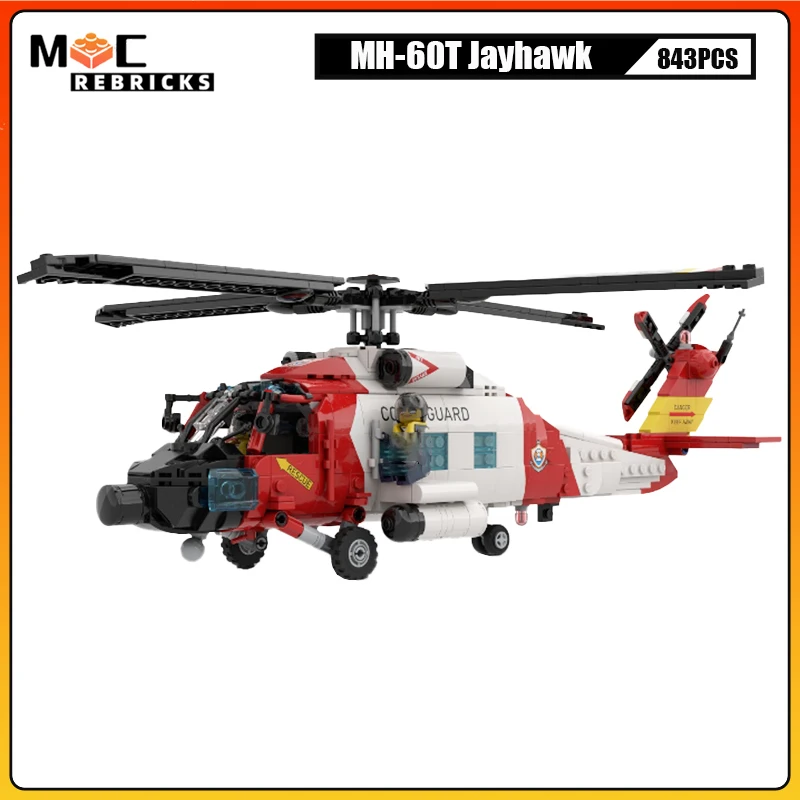 

Military Series Building Block US Coast Guard Rescue Helicopter MH-60T Jayhawk MOC Aircraft Model Collection Kit Bricks Toy Gift