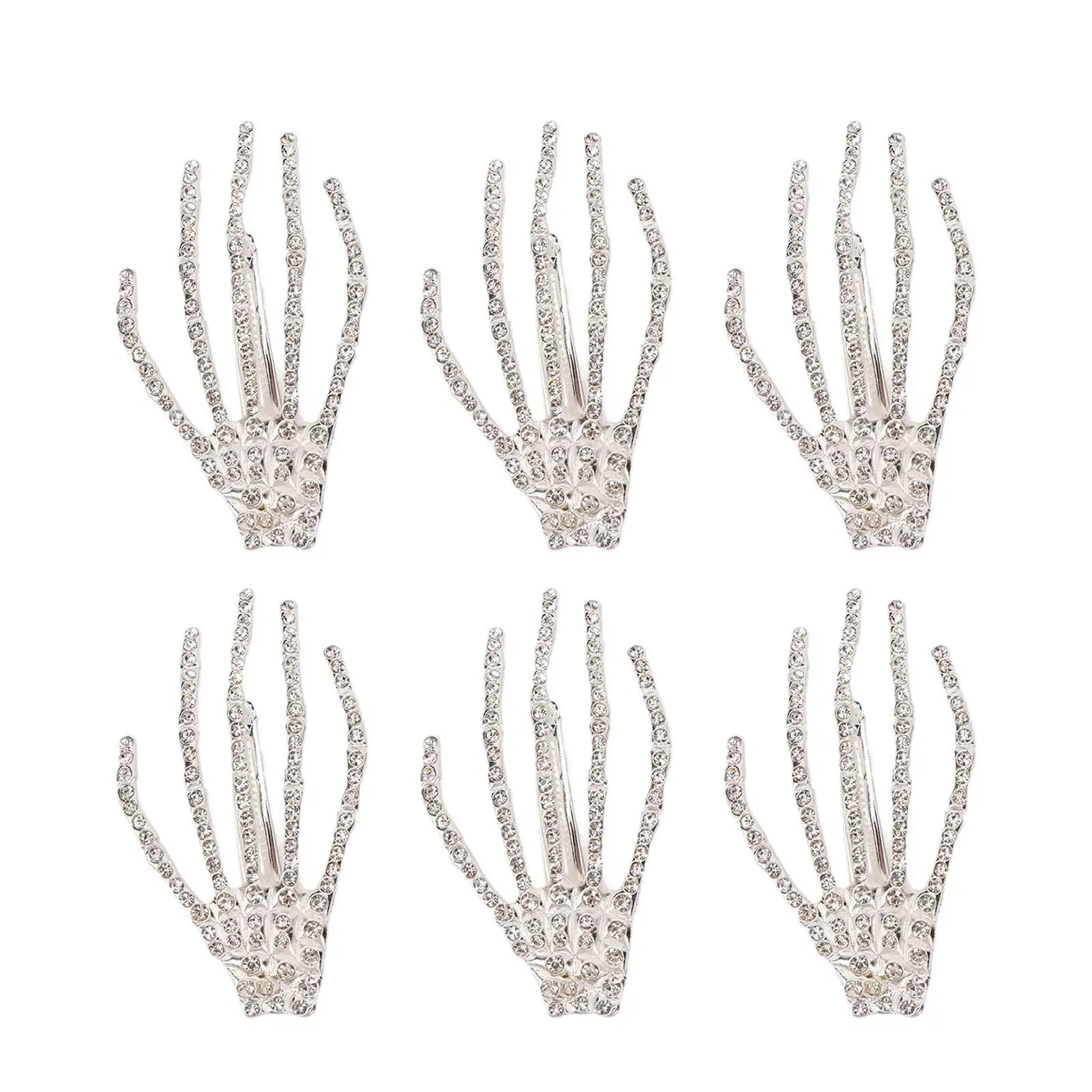 Exquisite Skull Hairpin for Women & Girls - Shiny Rhinestone Skeleton Hand Hair Clip for birthday & for cosplay Parties