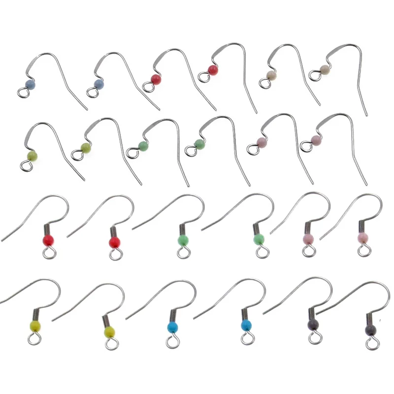 50PCS 2 Stile Edelstahl Ohrring Haken Ohr Draht Erkenntnisse Für DIY Schmuck Bunte Perlen Ohrringe Machen Zubehör