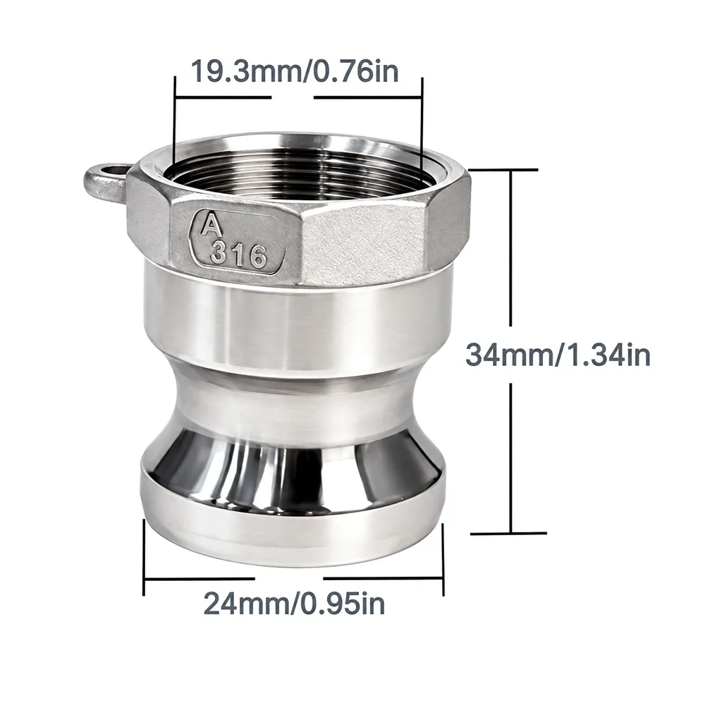 Stainless Steel Camlock Coupling Corrosion Resistant Leak Resistant Hose Barb Fitting Ferrule Connection Multiple Type Options