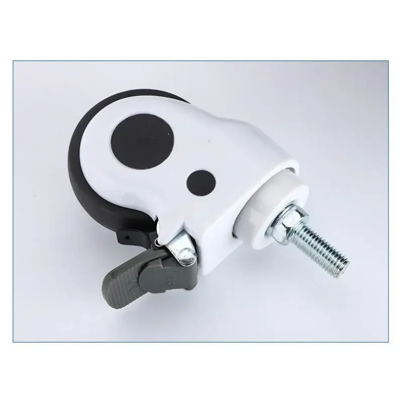 4PCS Medical Caster Wheels with M12x25mm Mounting Bolt Swivel/ Brake Silent Smooth Rolling for Hospital Beds, Carts & Equipment 3