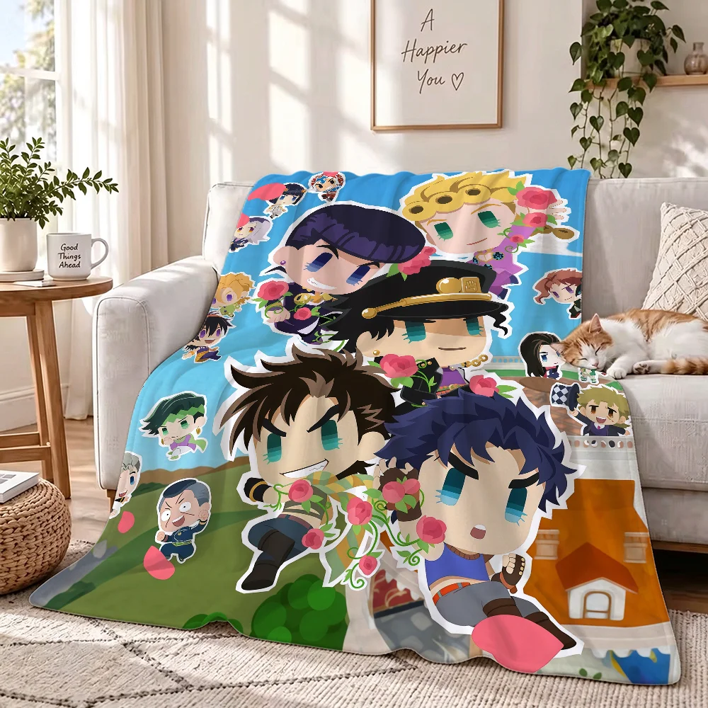 Anime J-JoJos Bizarre Adventure Blanket Perfect For Sofas Beds Offices Travel Chairs Warm Thick Plush Blanket All Season Use