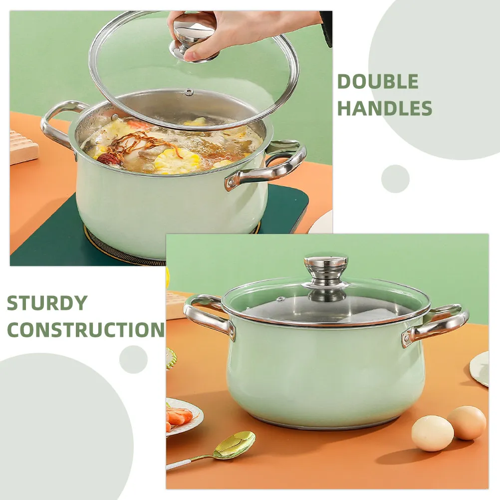 Stainless Steel Stockpot Double Handle Large Capacity Soup Pot Multi Functional Cooking Pot for…