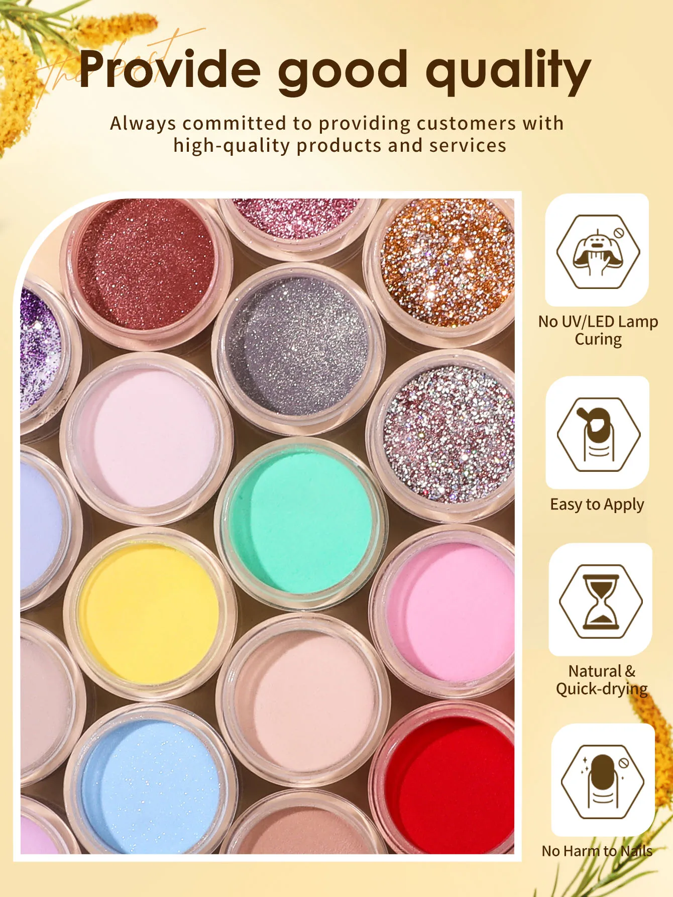 CHOSEOS – ensemble de poudre de cristal 36 couleurs, 10 G/0.35 Oz par bouteille, pour bricolage, Extension française, Sculpture d'ongles 3D, longue durée, sans ongles