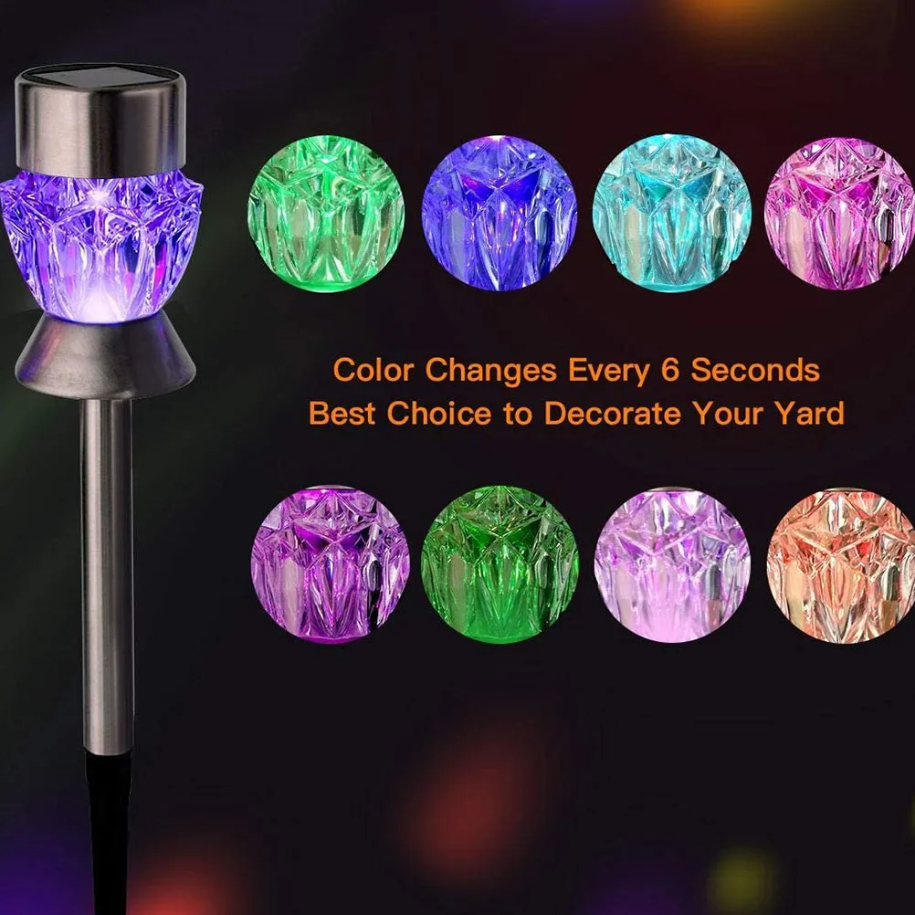 

1 set 1 Set Solar Lights Waterproof Stainless Steel Diamond-Shaped Led Lawn Garden Path Lights Outdoor Decorative Yard Light