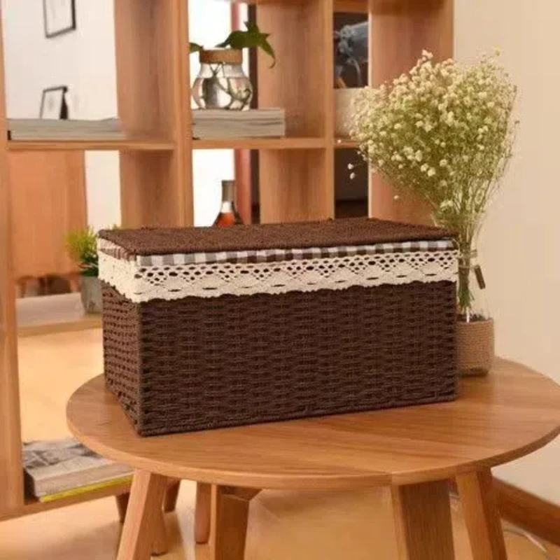 Large Paper Rope Woven Storage Basket, Storage Basket, Organizing Box, Living Room, Bedroom, Study, Toy Stackable Storage Box