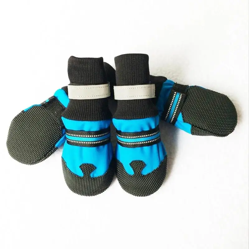 Wear No-slip Pet Dog Shoes Rain 4Pcs Waterproof Warm Boots For Reflective Dog Sock Dogs Medium Safety Shoes Outdoor Labrador
