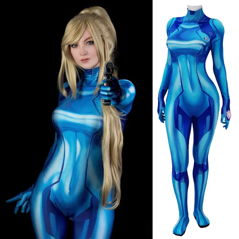 

Zero Suit Samus Girls Косплей Супергерой Спандекс Disfraces Para Женщины Zero Samus Боди Зентаи Наряд Хэллоуин Костюм Женский