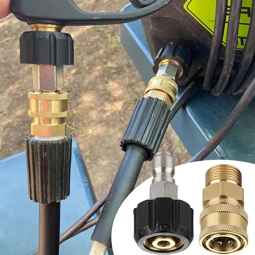 1 Pair Of Quick Connectors Pressure Washer Adapter For High Pressure Hose 1/4 Female/Male Quick Connector (M2214)