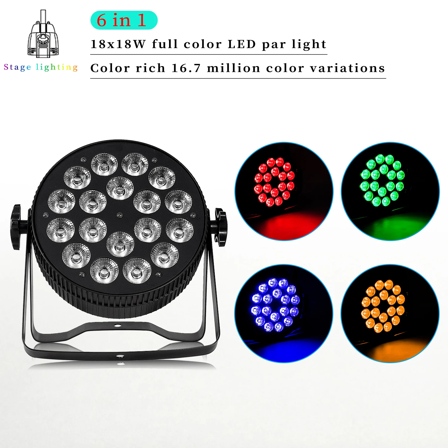 

18x12W RGBW 4in1 RGBWA UV 6in1 Aluminum Led Par Light 18x18w Flat Par With DMX512 Control Stage Lighting DJ Disco Wedding Light