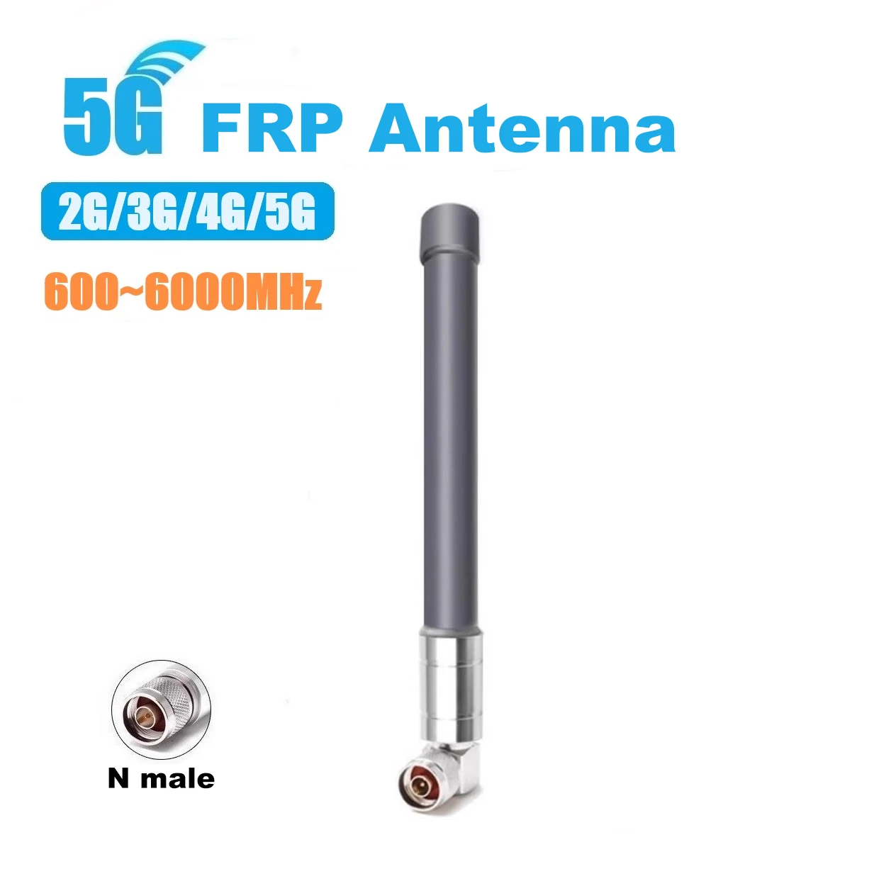 1Pcs 5G Fiberglass Antenna FRP Omni Antenna 4G LTE 2.4Ghz N male Perpendicular 90 degree For WiFi Outdoor AP Base Waterproof