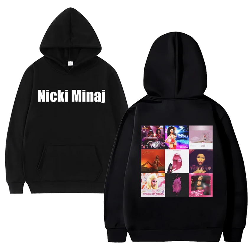 Nicki Minaj Album Graphic Hoodies Men Women New Rap Hip Hop vintage streetwear Unisex Oversized Fleece Long sleeve Sweatshirt