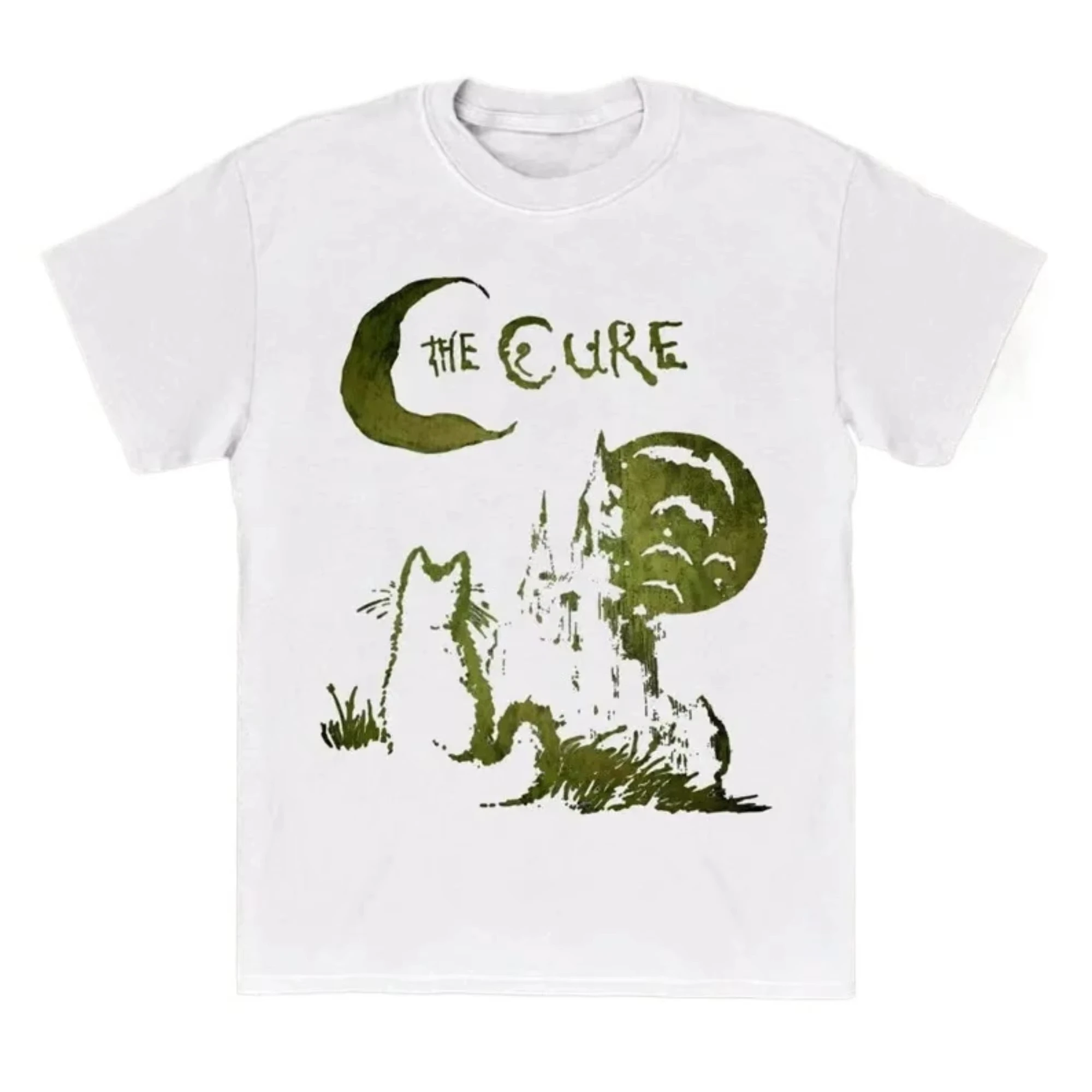 The Cure Cat T-shirt 90s Alt Indie Rock Clothes Band T Shirt Hip Hop Tee Men Women Clothing Y2k Tops