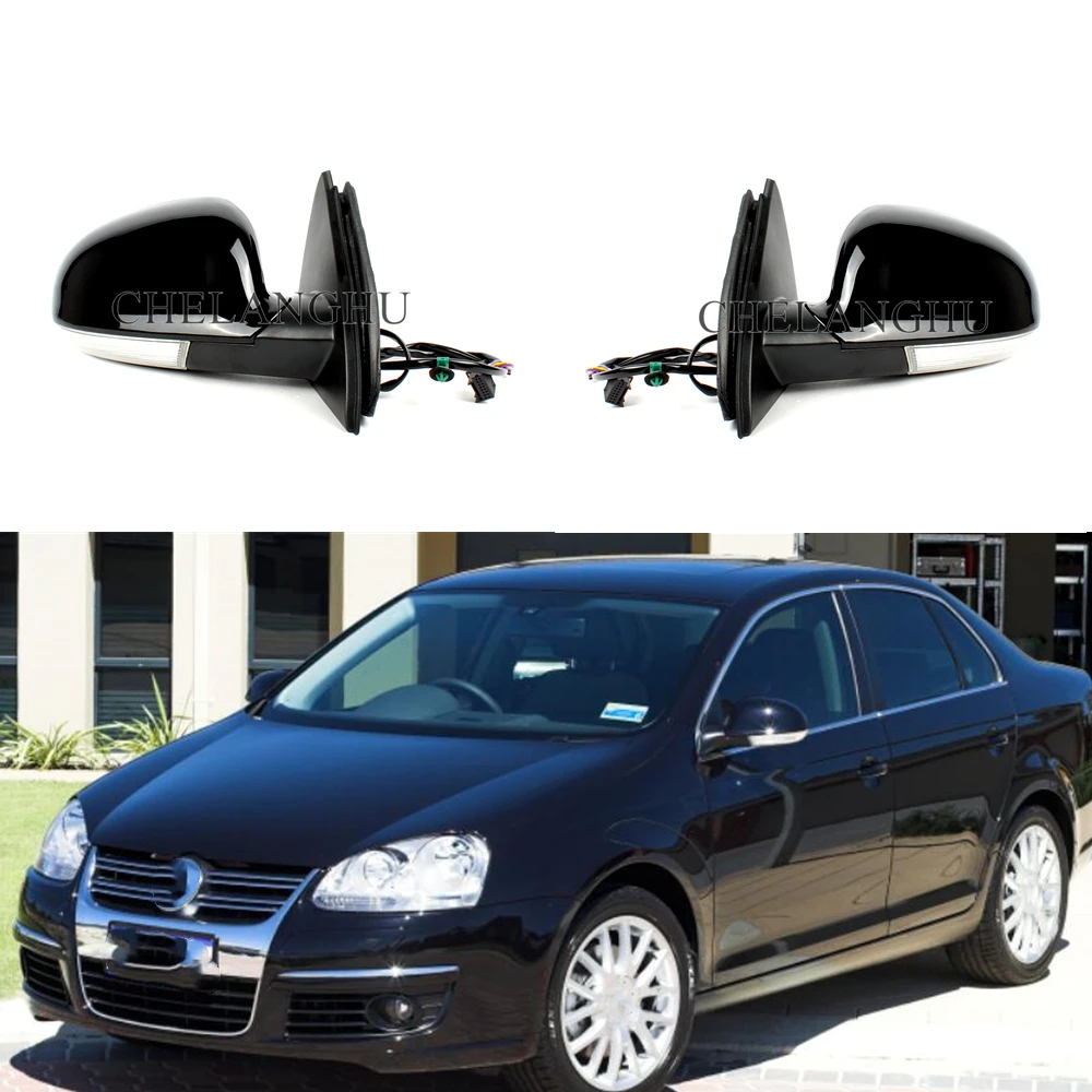 Door Side Heated Electic Adjust Mirror+Glass+Cover +Turn Signal Light For VW Jetta 5 V MK5 2006 2007 2008 2009 2010 Car-Styling