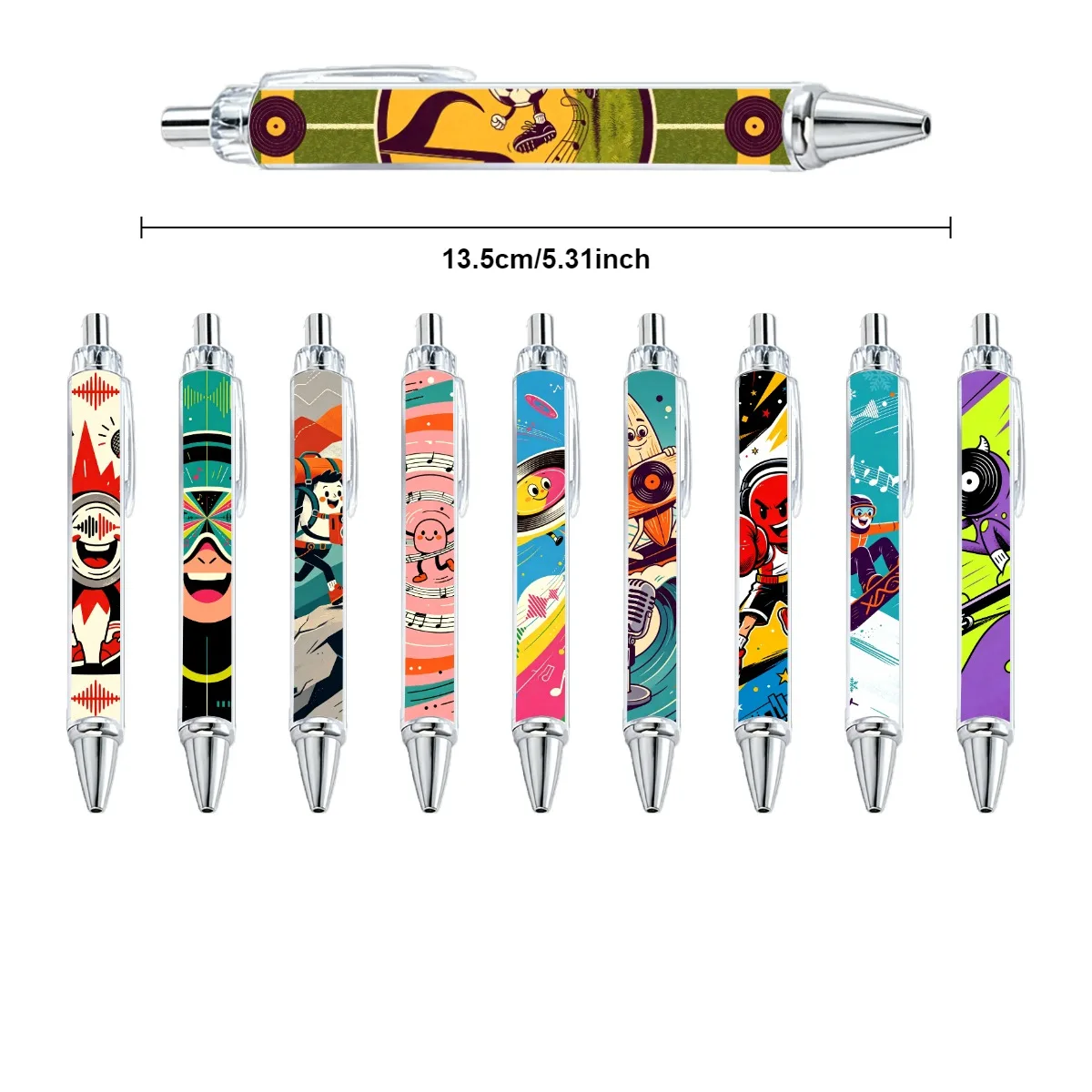 10 PCS Sports Music Theme Neutral Pens